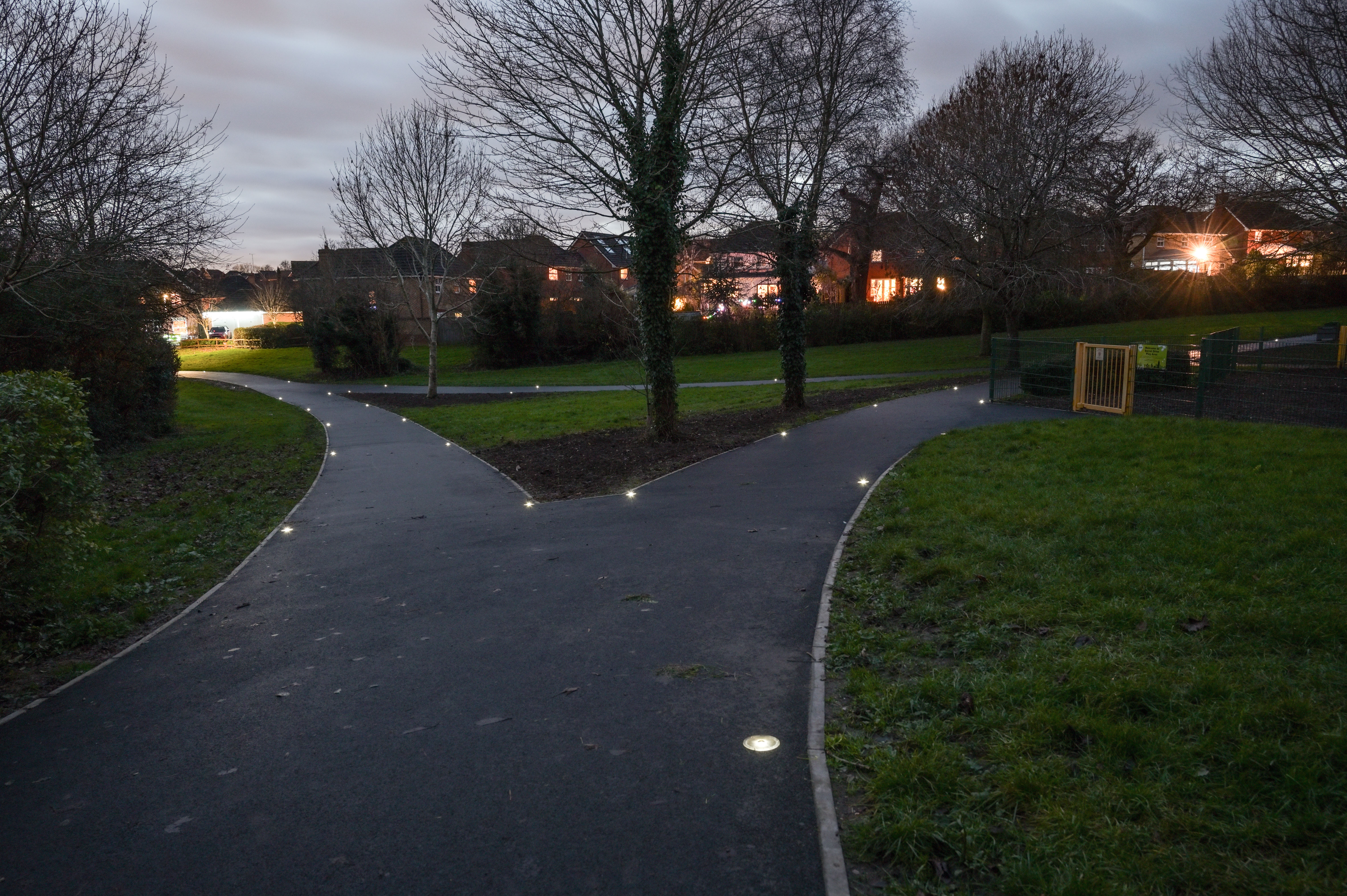 Solar-lit traffic-free foot and cycle path