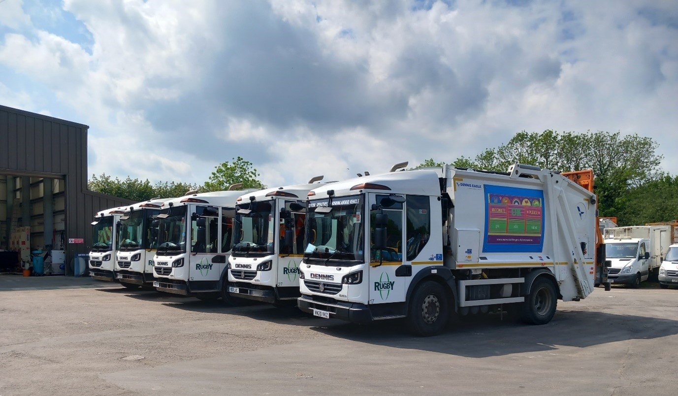 Refuse freighters in the yard at Hunters Lane